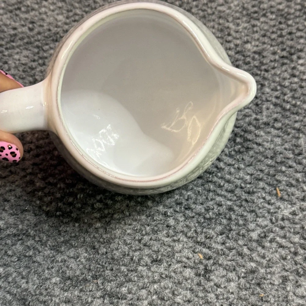 Vintage Pottery Barn Water Pitcher White. Handmade In Portugal. Small 4